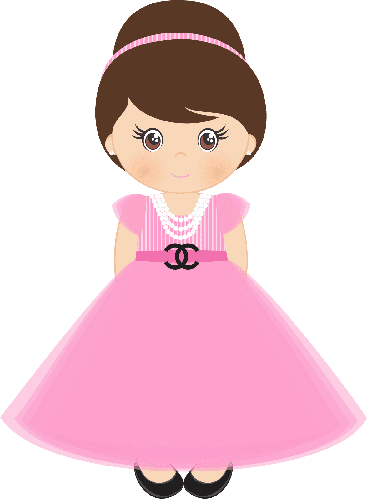 Barbie doll pin page clipart vector