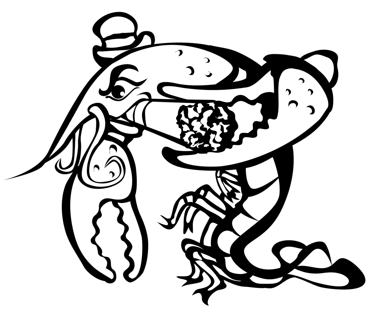 Outlined crawfish clipart new orleans vector