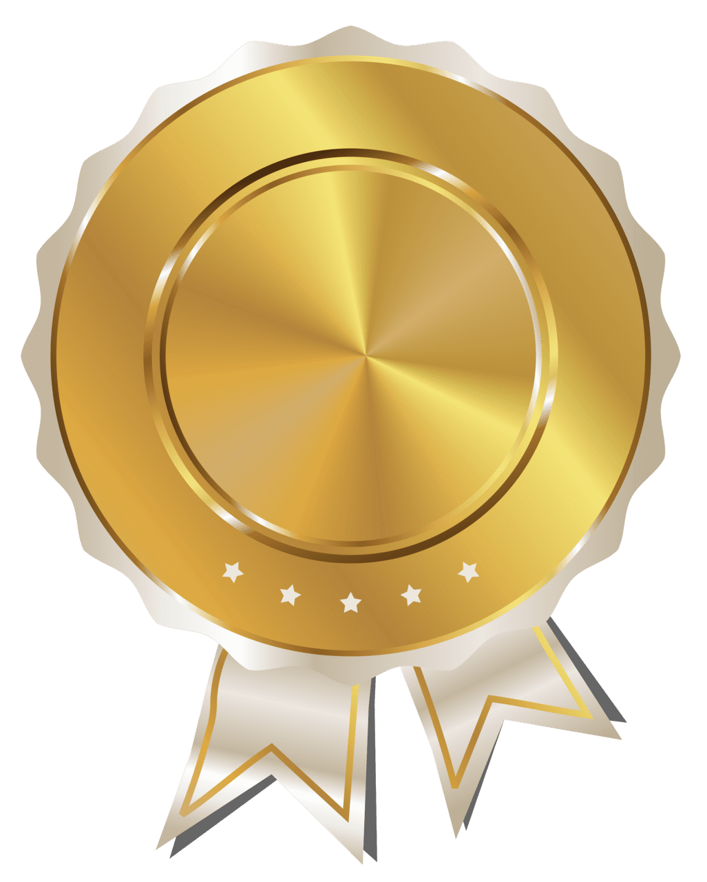 Award gold seal with white ribbon clipart image