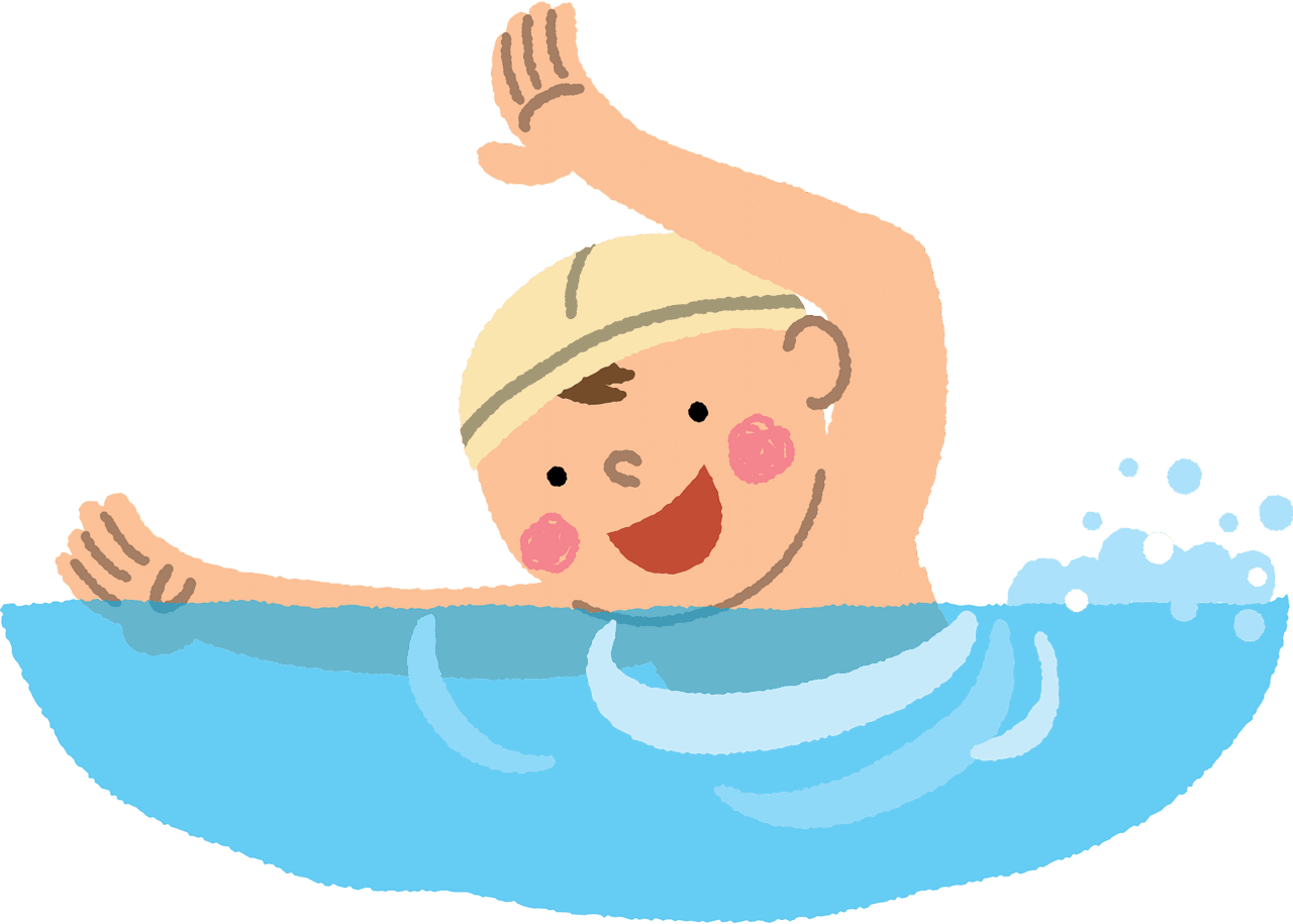 Boy is swim ming in pool vector clipart images