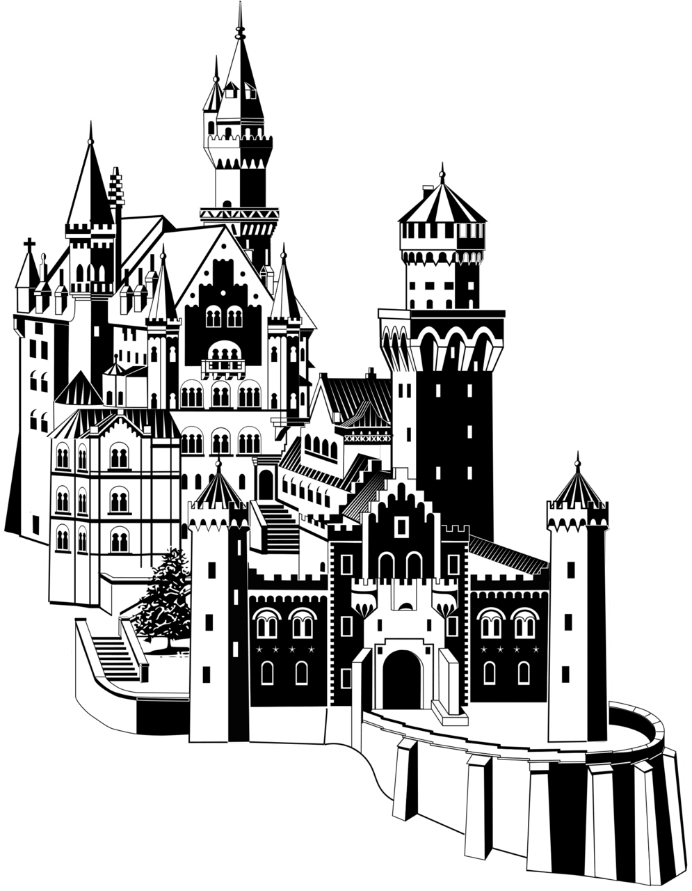 Disney castle pin page clipart image 3