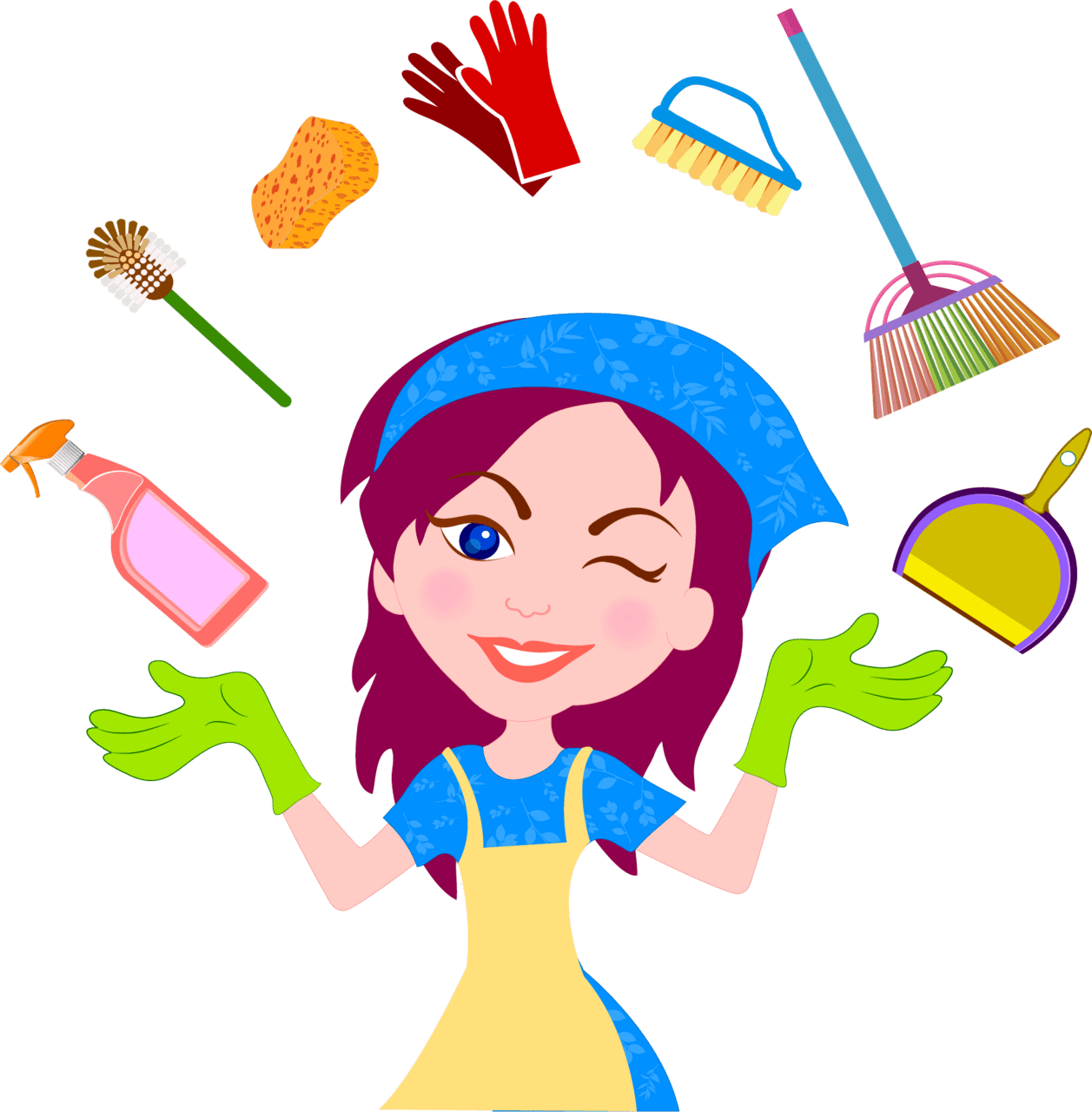 Cleaning clean up house clipart picture