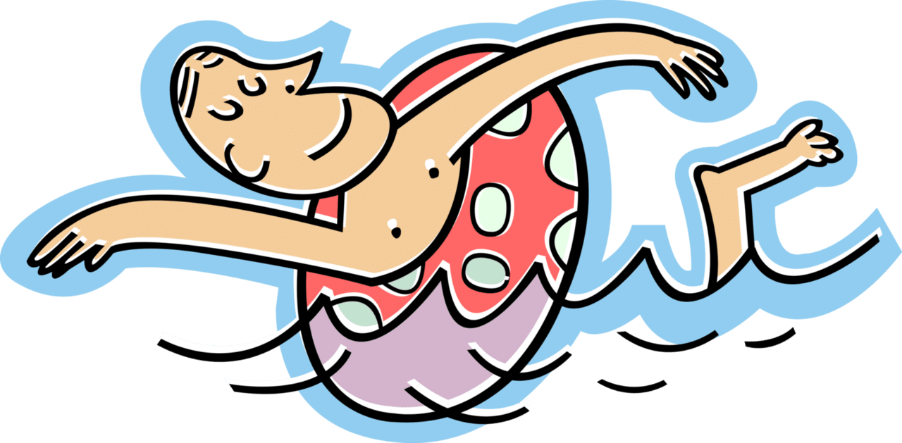 Swim ming with inflatable pool toy vector image clipart