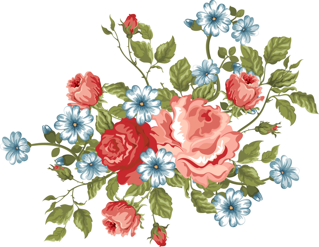 Bouquet of flowers pin page clipart picture 2