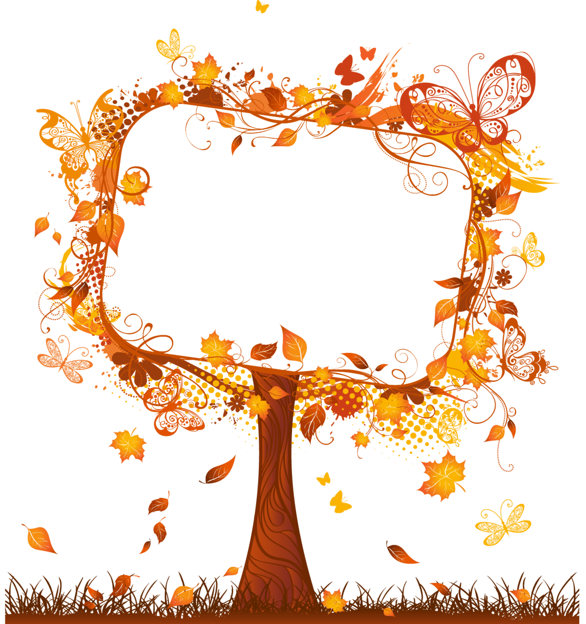 Fall border pin page clipart picture