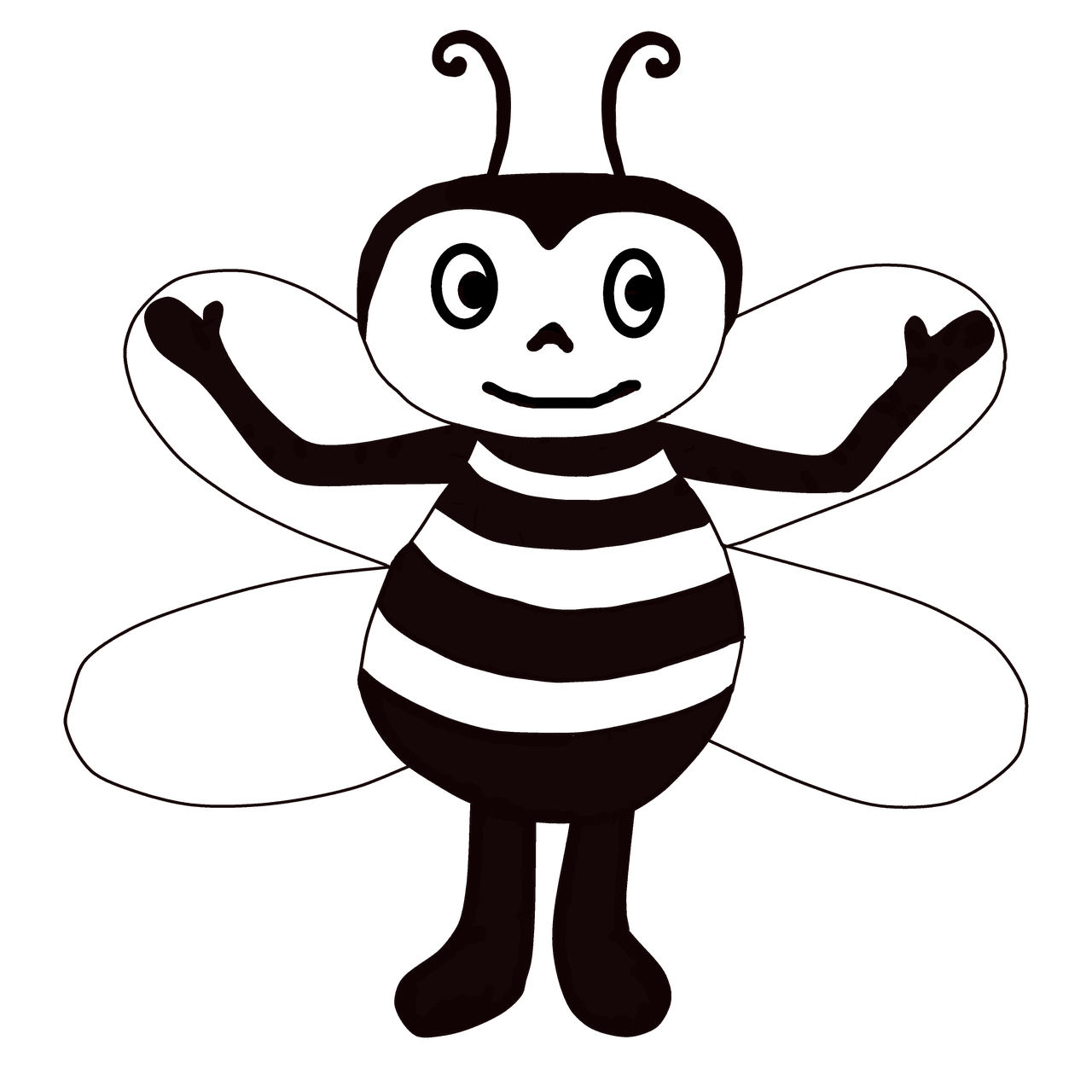 Bee black and white honey insect image clipart
