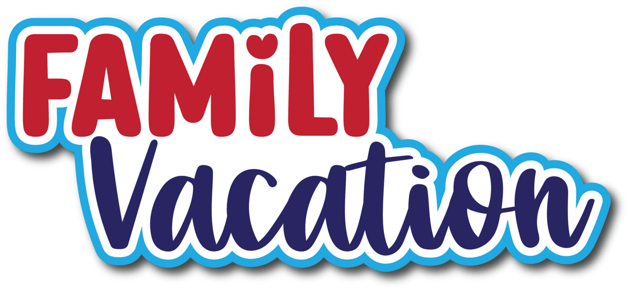 Family vacation scrapbook page title sticker clipart photo