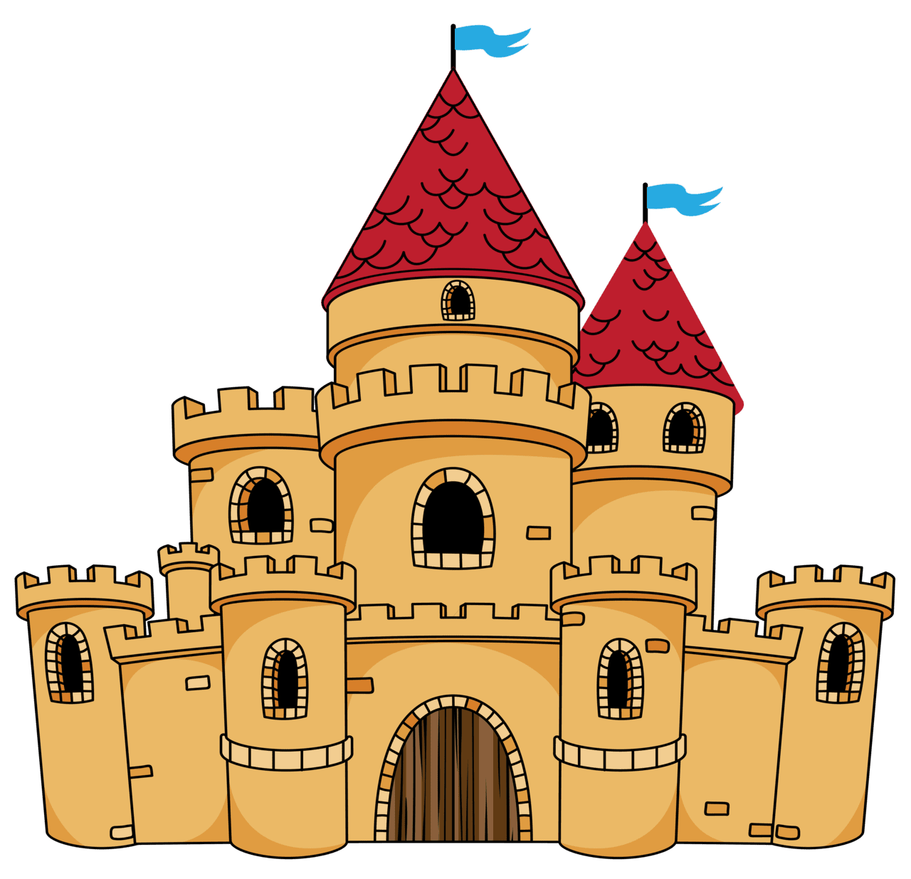 Disney castle pin page clipart image