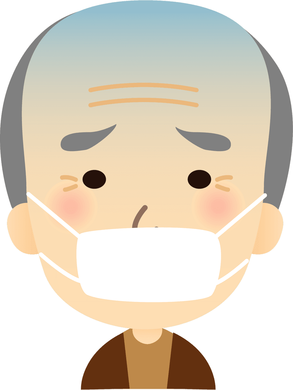 Grandfather is sick with cold vector clipart images