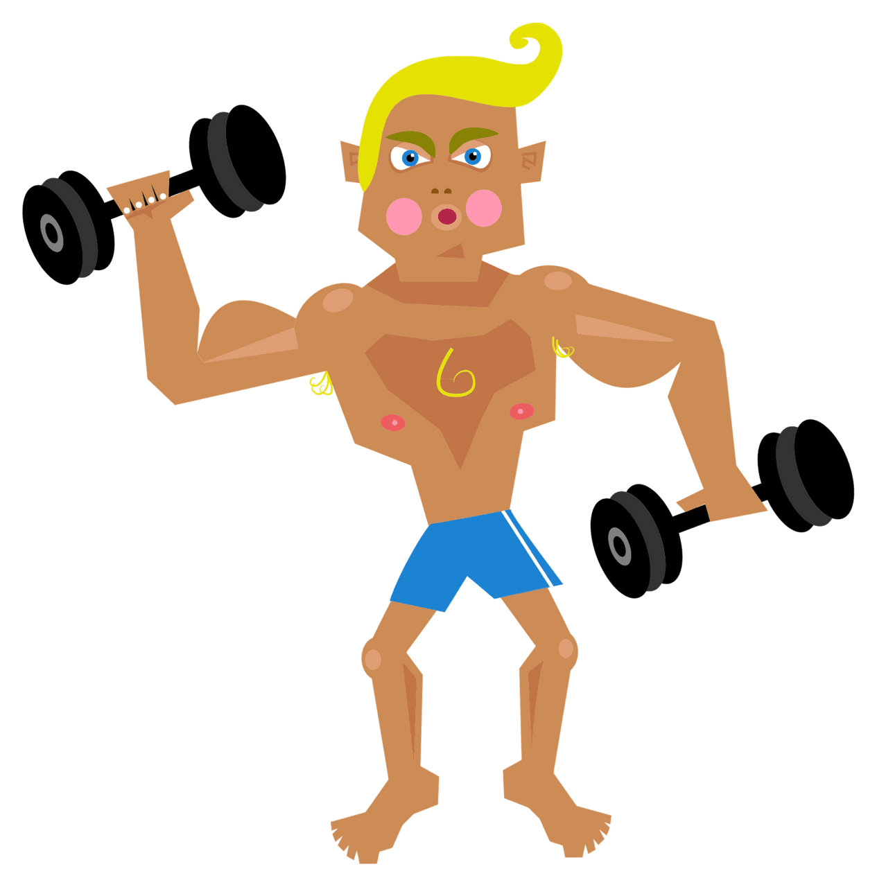 Training muscle man vector clipart images