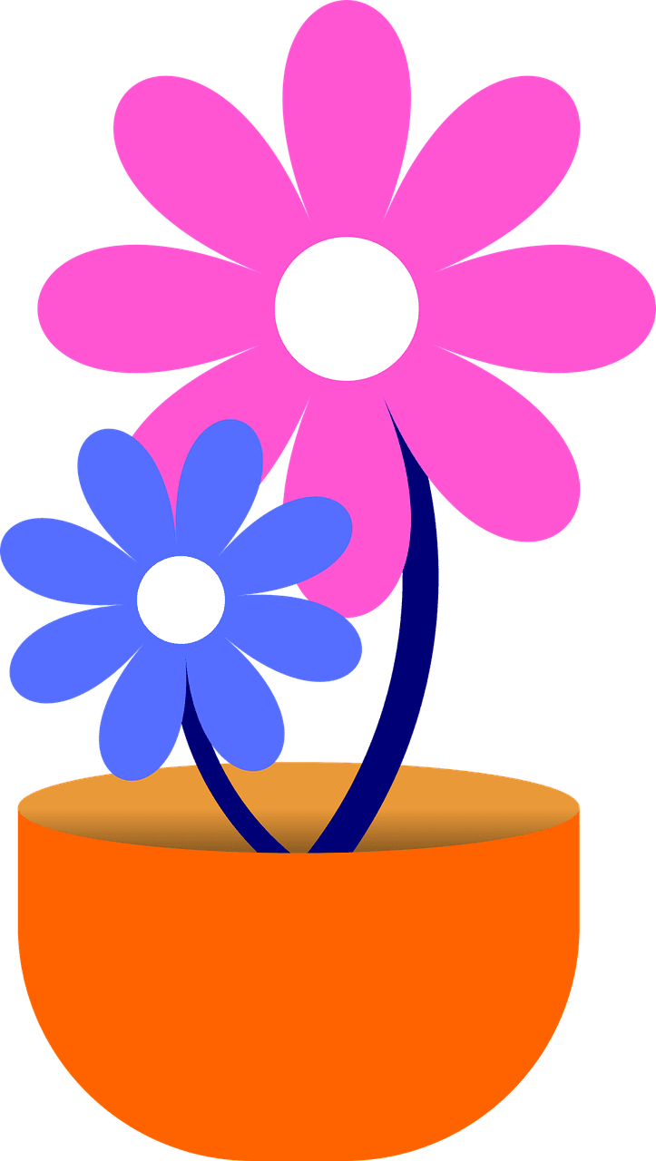 Flower pot plant nature vector graphic clipart