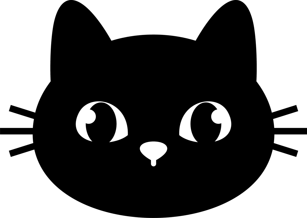 Cat black and white pin page clipart picture 2