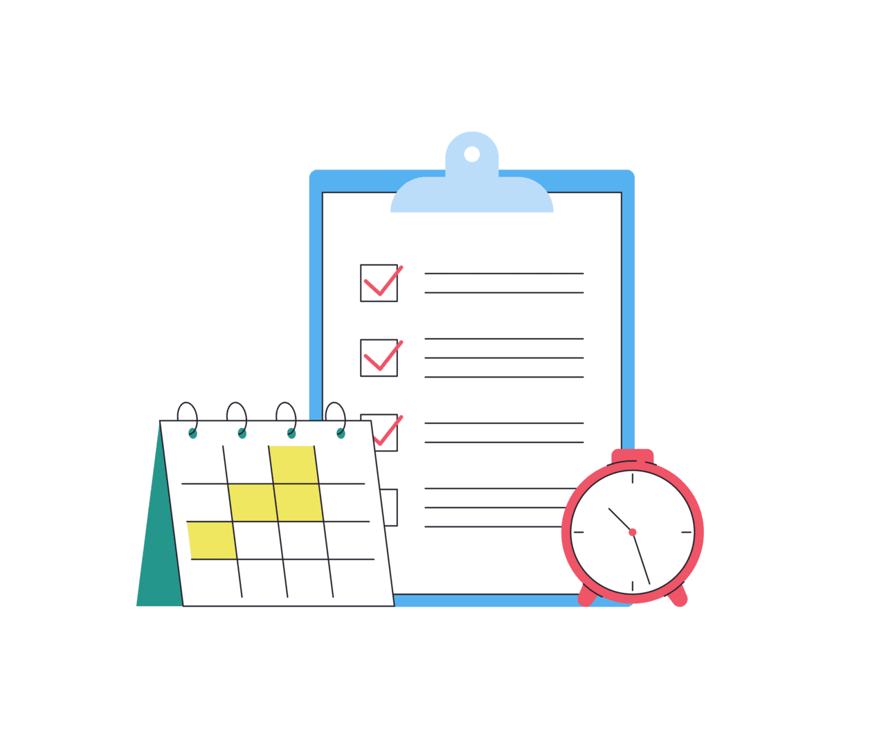 Checklist time management clipart transparent