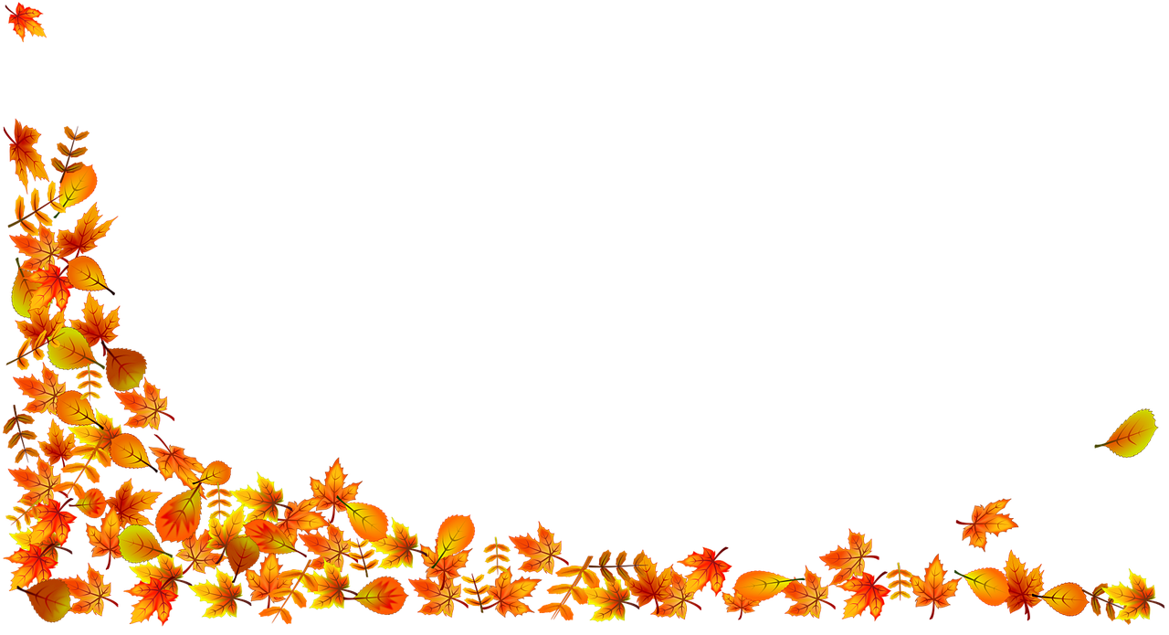 Fall border autumn leaves bottom corner clipart background