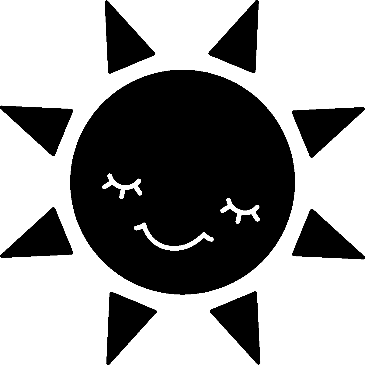 Black and white sun wall decals for kids smiling decal clipart transparent