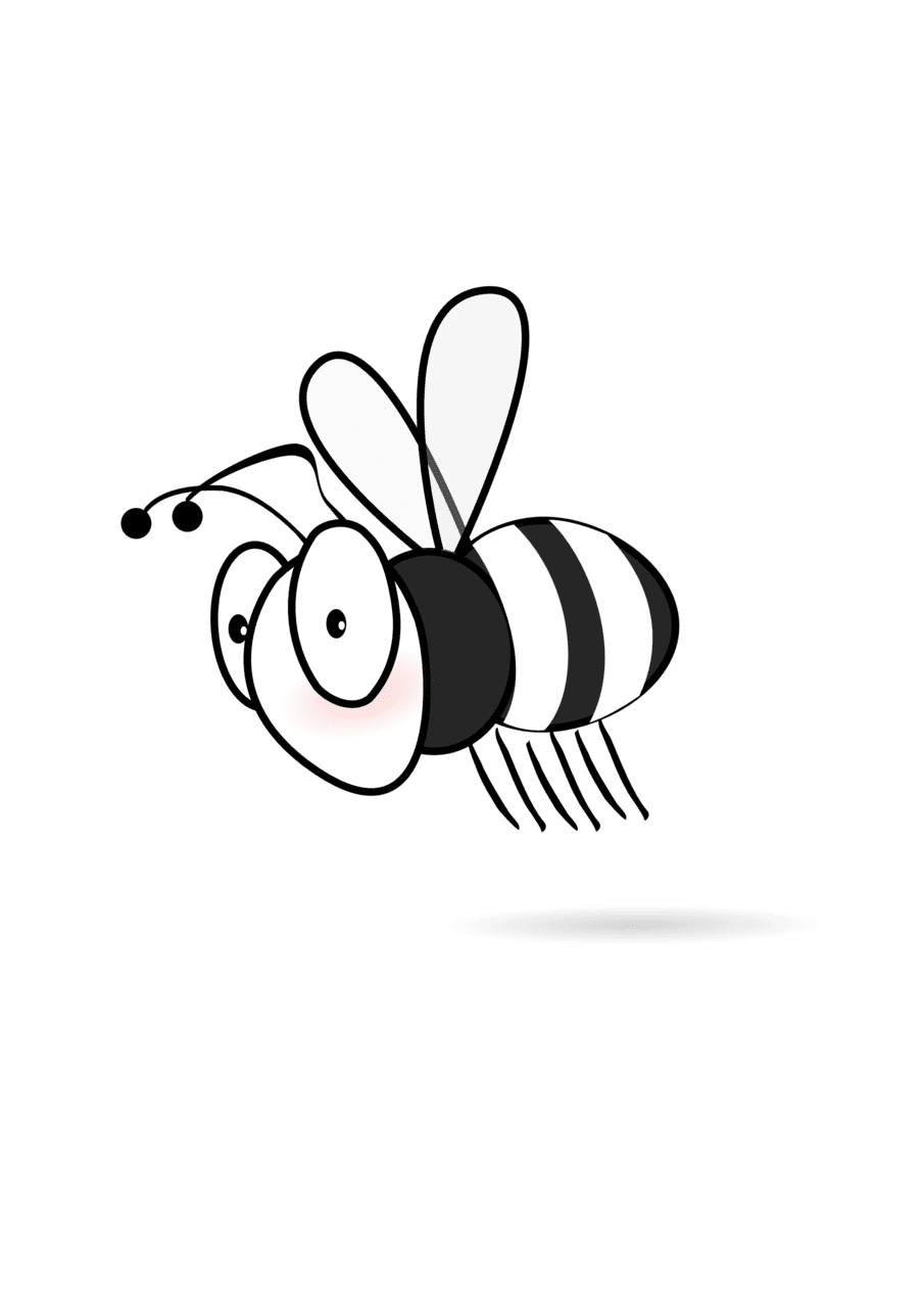 Bee black and white clipart photo