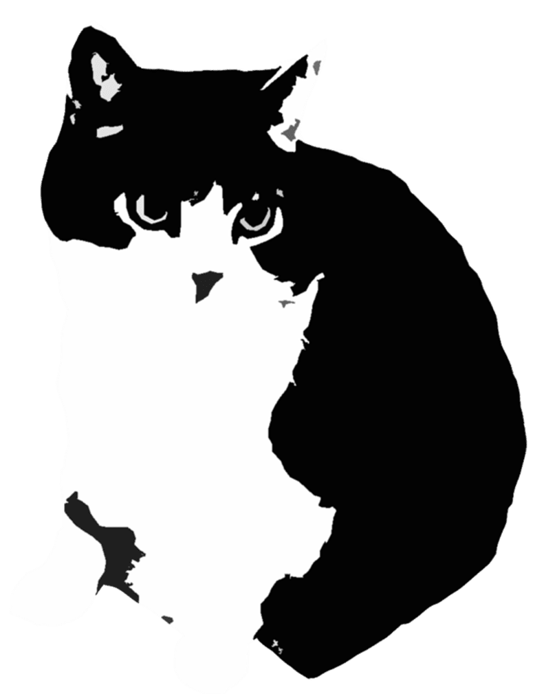 Cat black and white page clipart picture