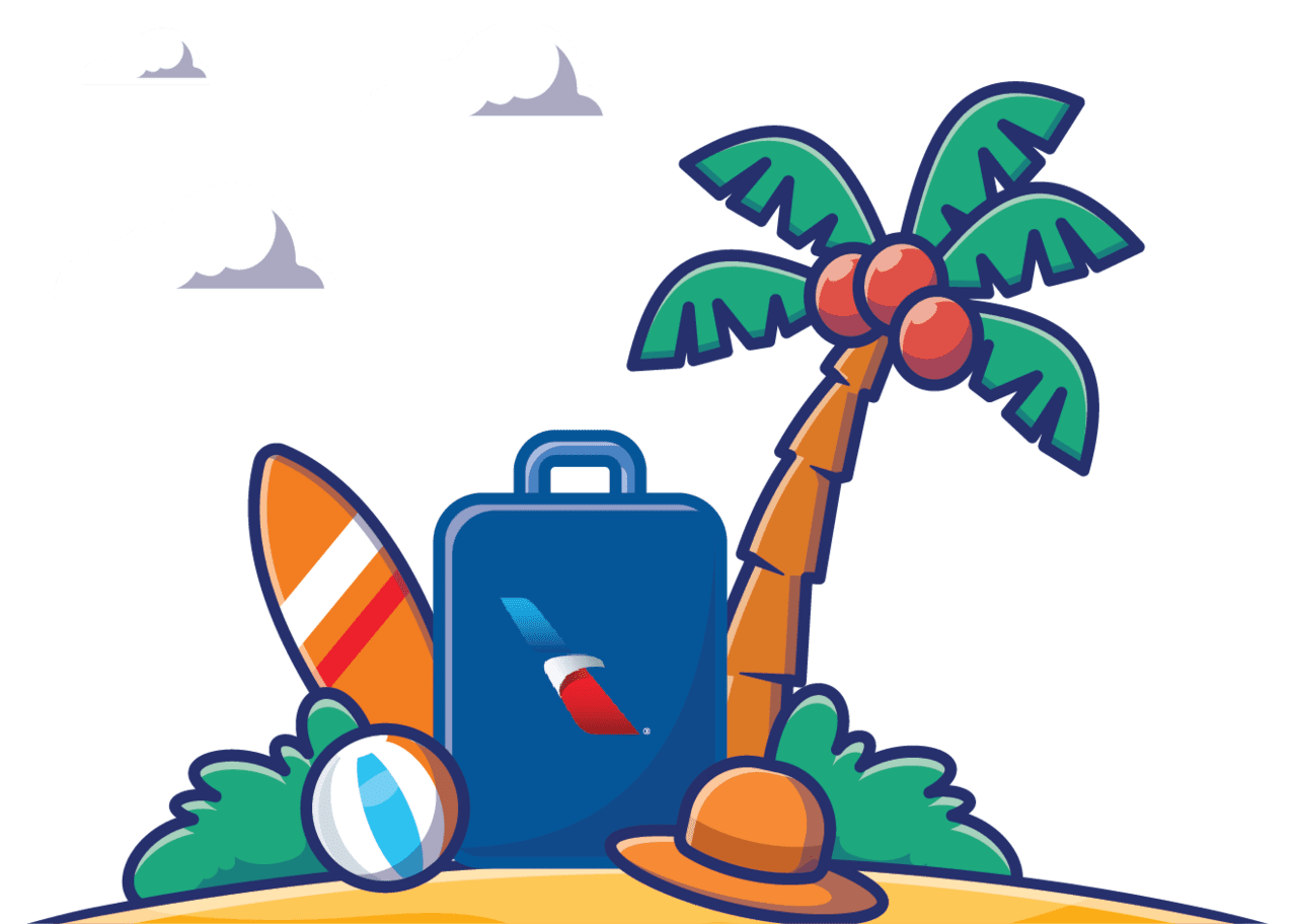 Vacation summer travel american airlines room clipart photo