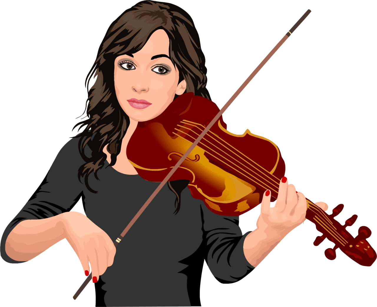 Female violin ist portrait clipart background