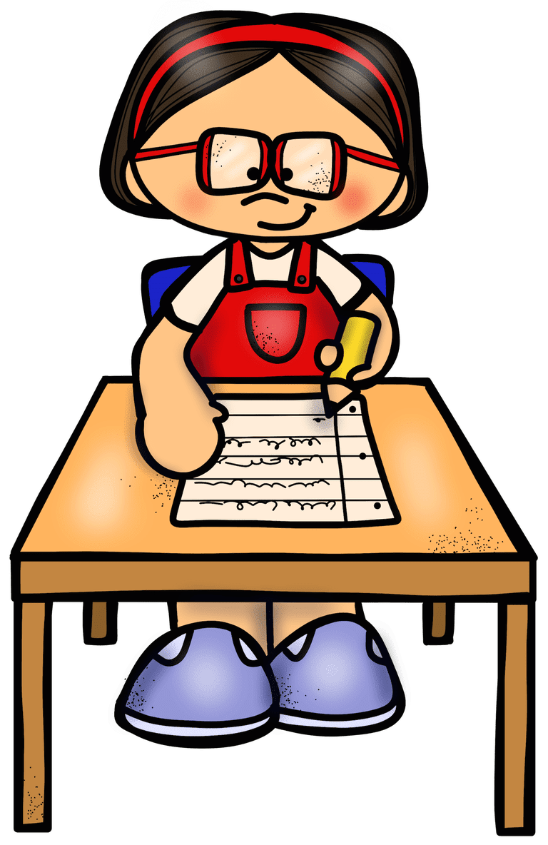 Writing desk girl imagenes educativas clipart