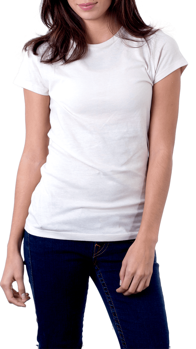 Woman in white shirt image with background clipart