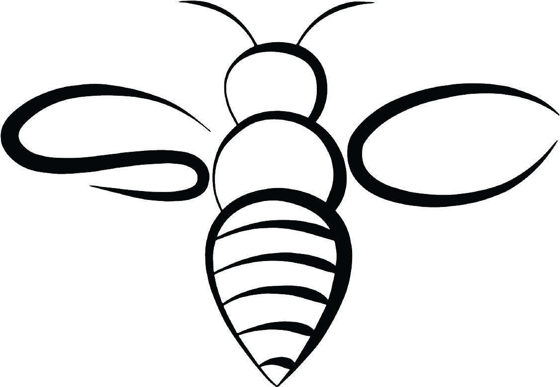 Bee black and white shannon the clipart image