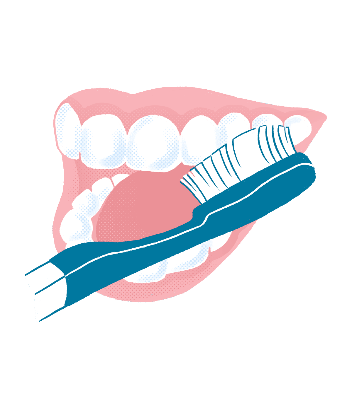 Brushing teeth dental health clipart logo