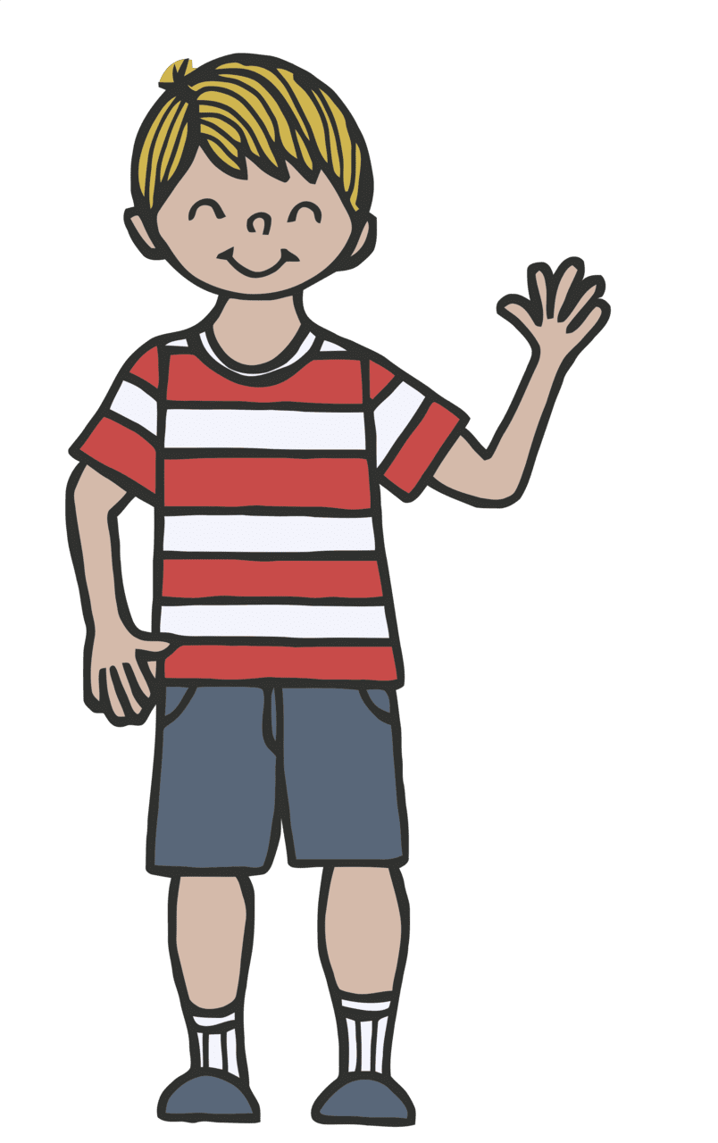 Man waving vector art and graphics for clipart