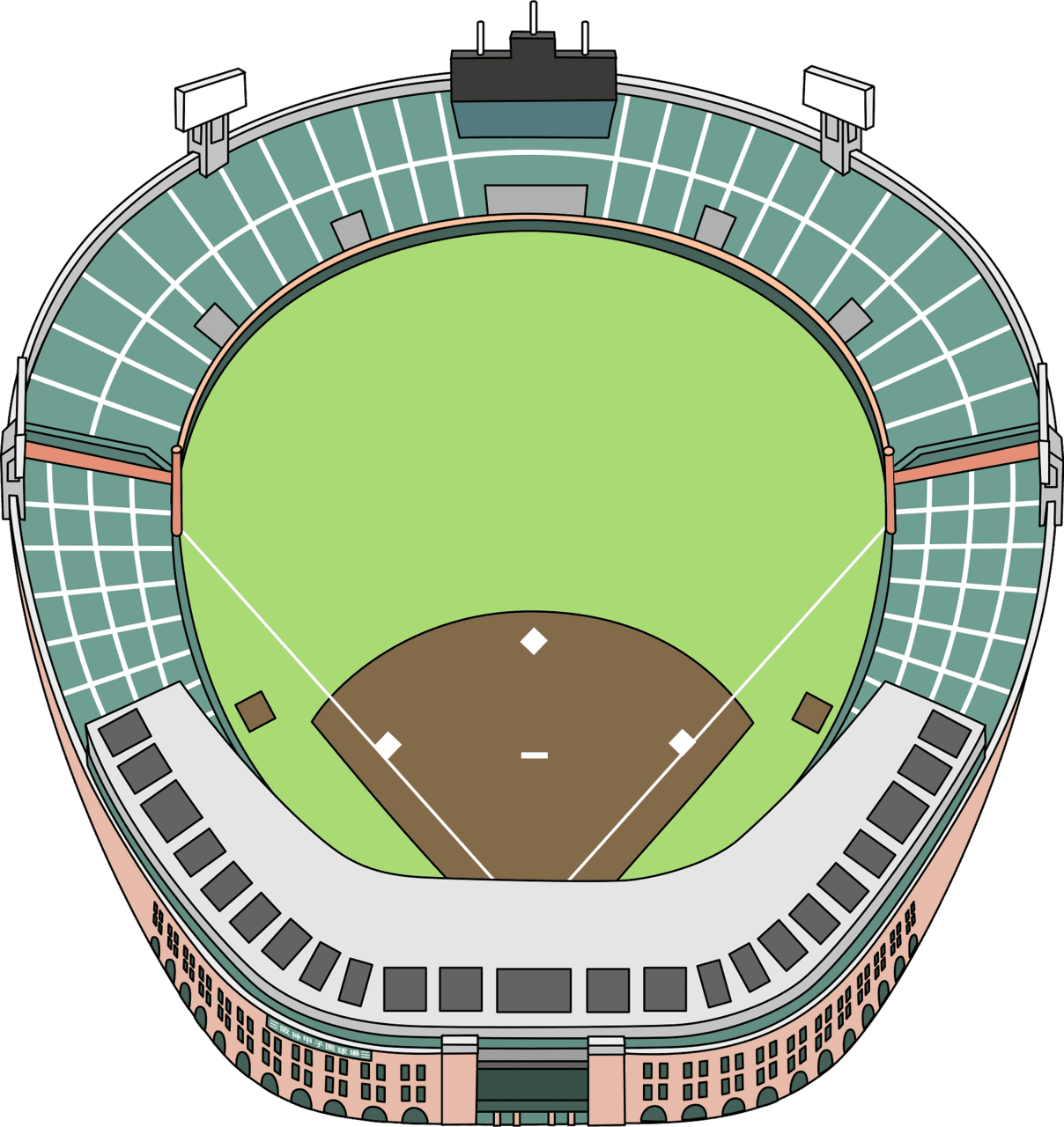 Baseball field stadium vector clipart images