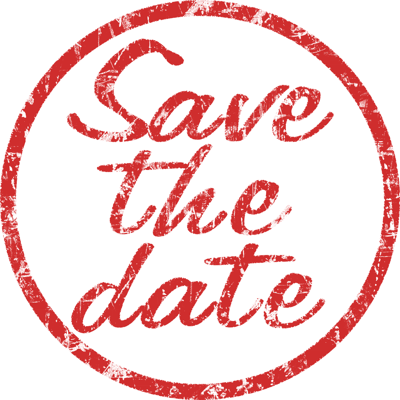 Rubber stamp save the date red image clipart