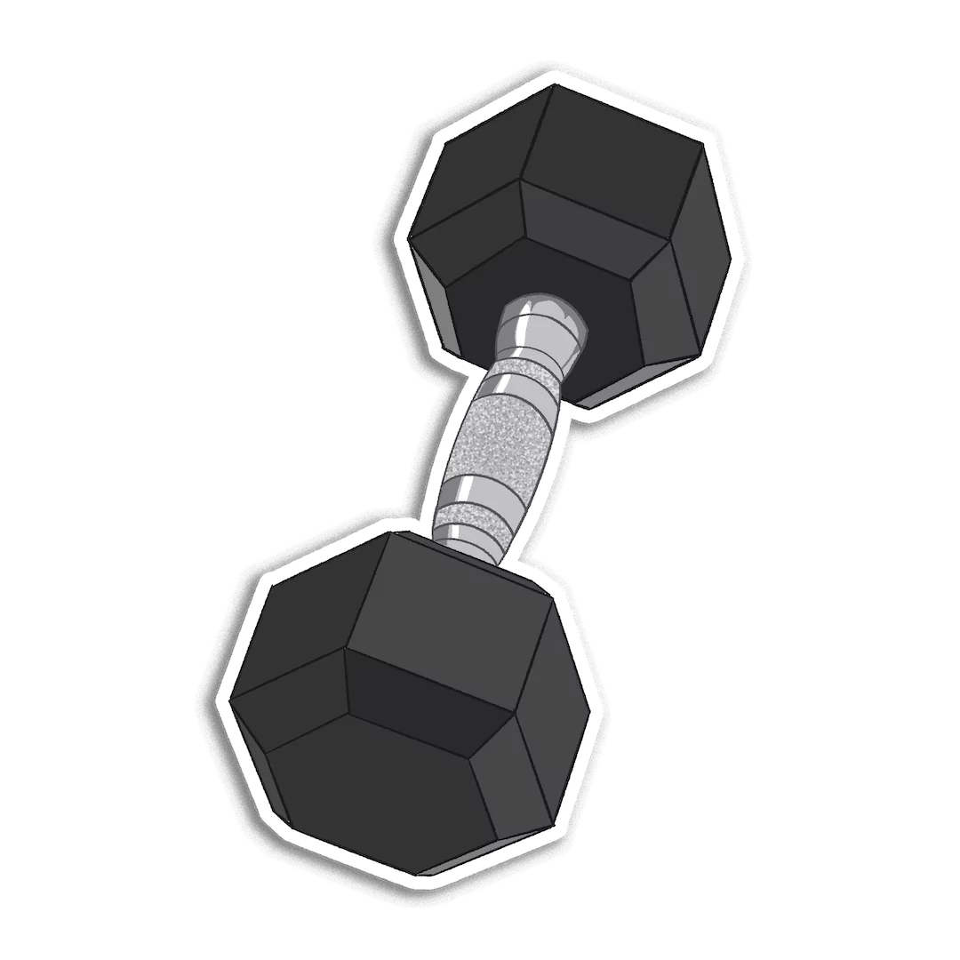 Dumbbell sticker clipart vector