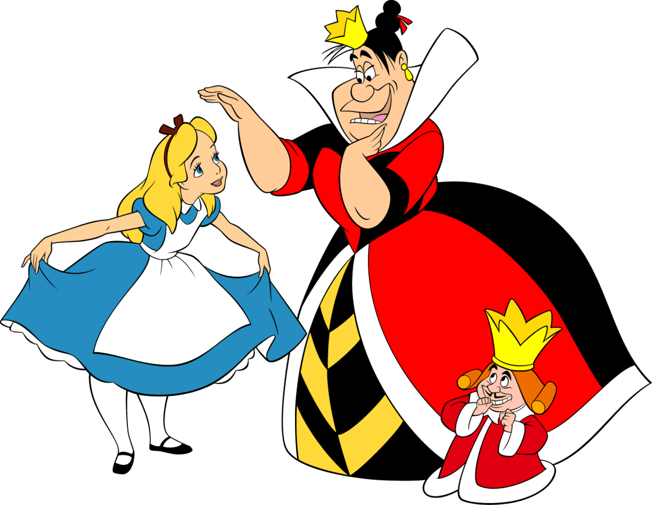 Alice cartoons king of hearts in wonderland clipart background