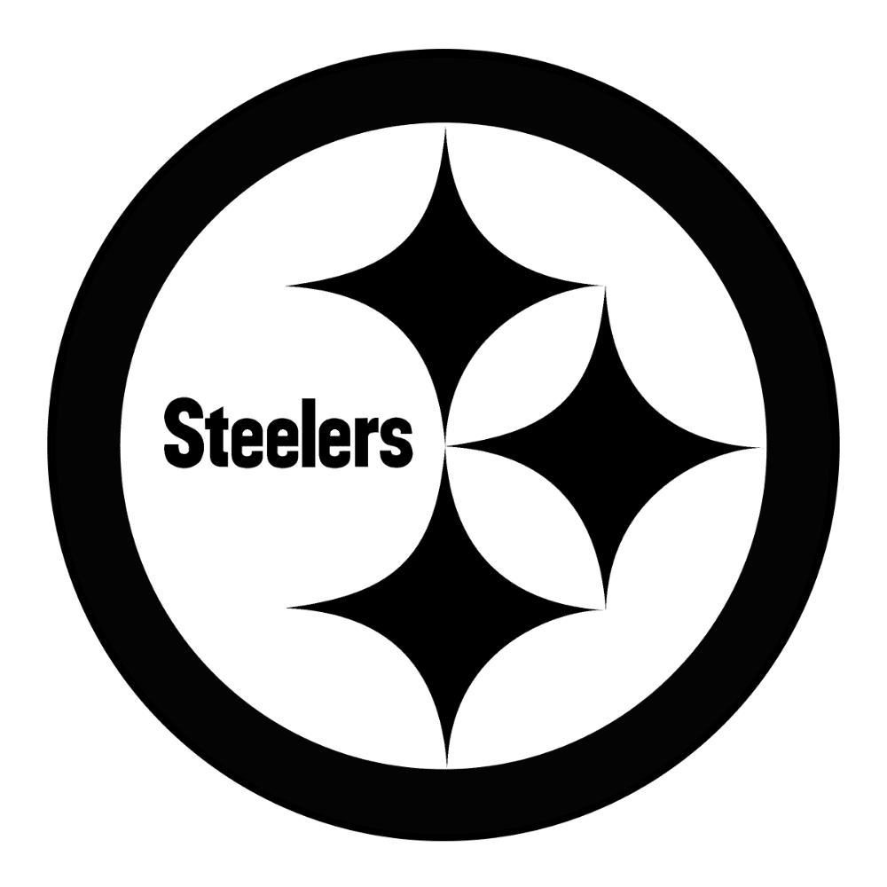 Football black and white pittsburgh steelers logo vector bie supply clipart