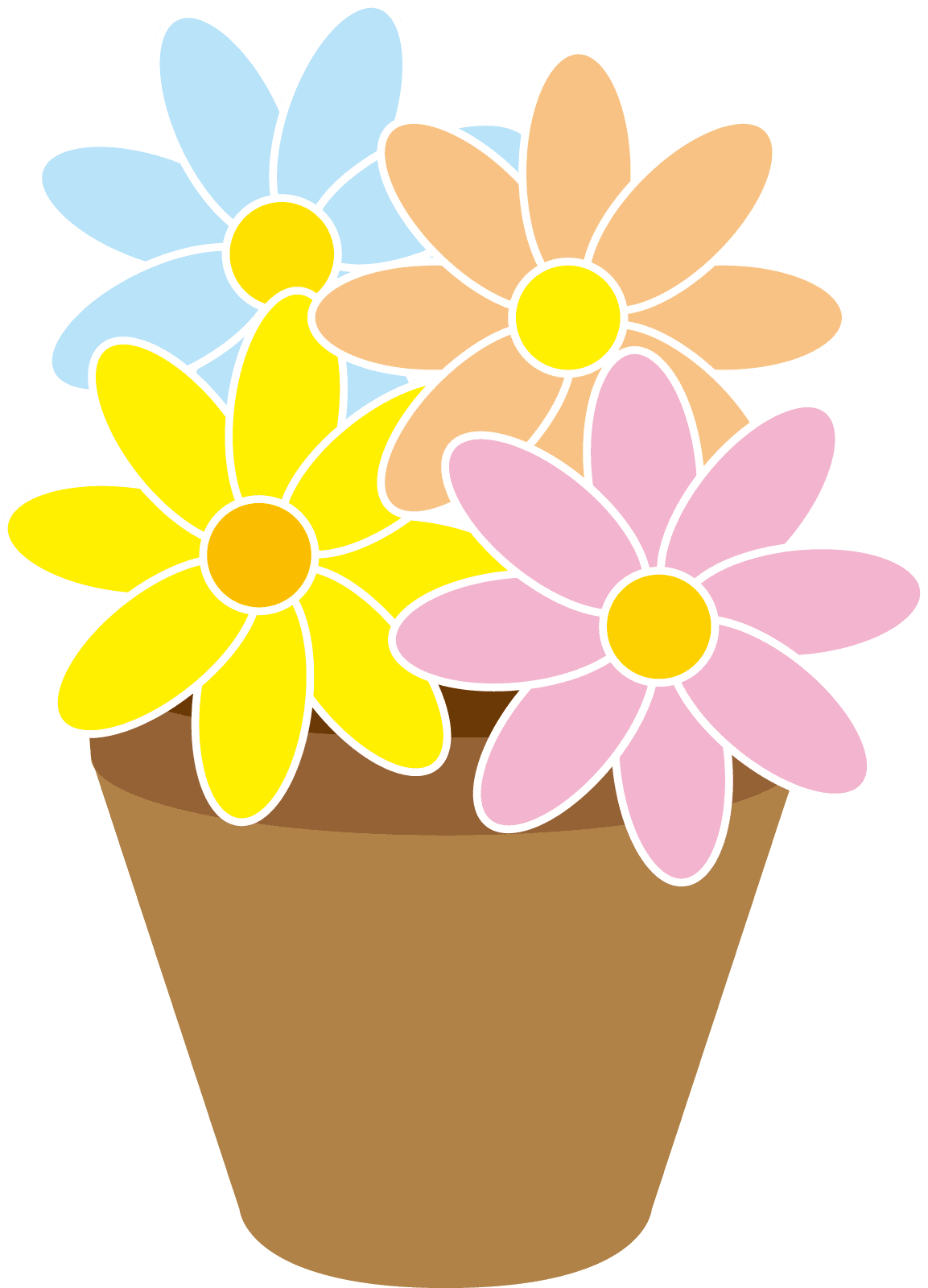 Flower pot pin page clipart background