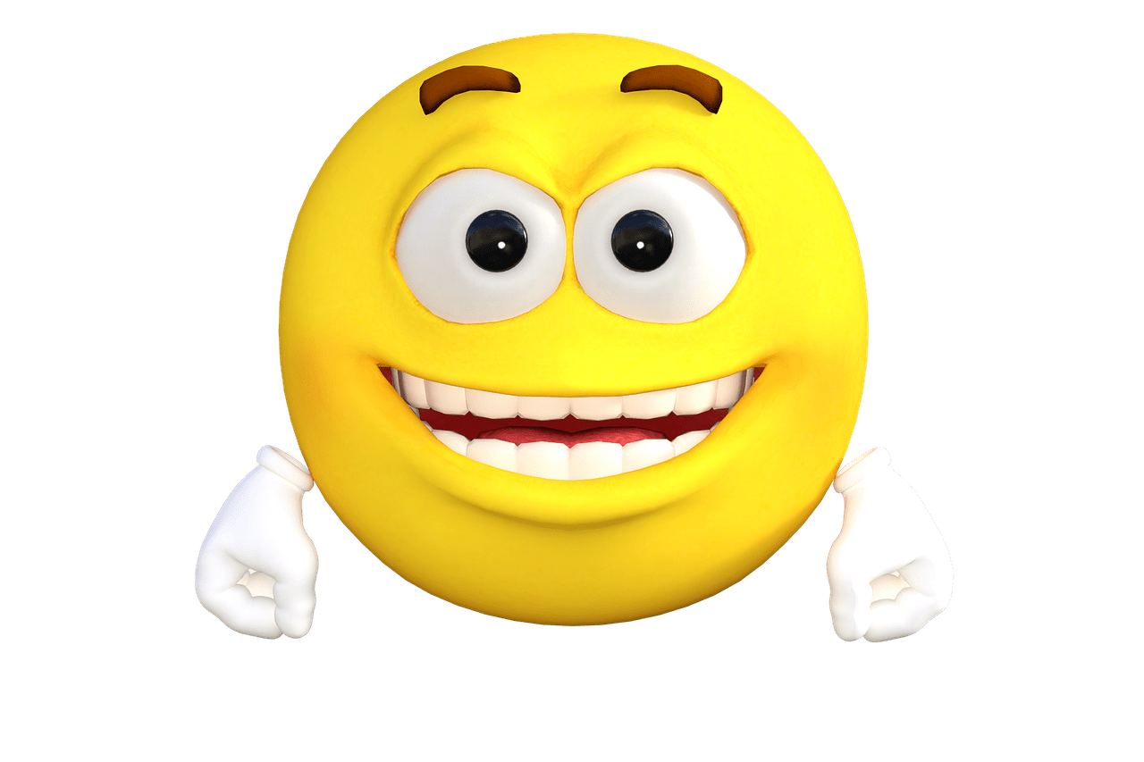 Yellow happy emoji clipart background