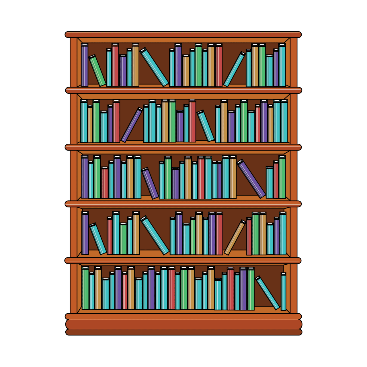 Bookshelf with books by mahuasarkar clipart vector