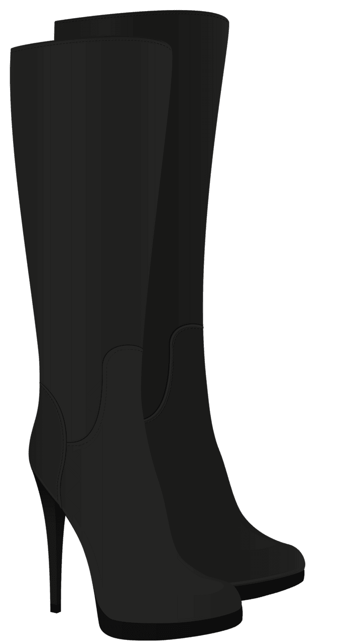 Female black boot clipart best vector