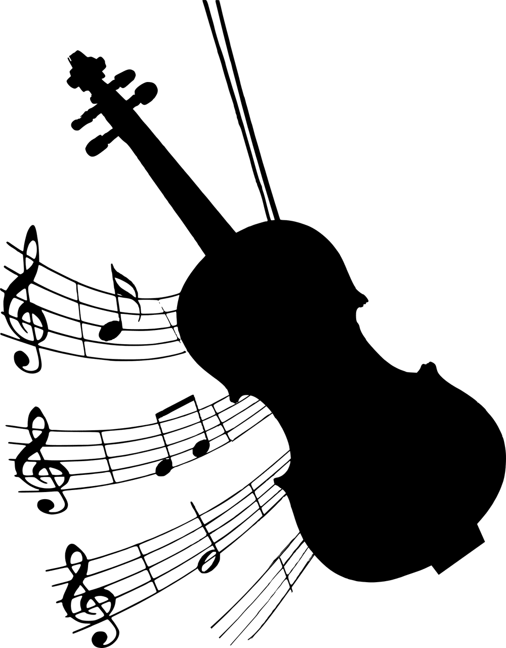 Silhuet violin musikalsk gratis vektor grafik pixabay clipart vector