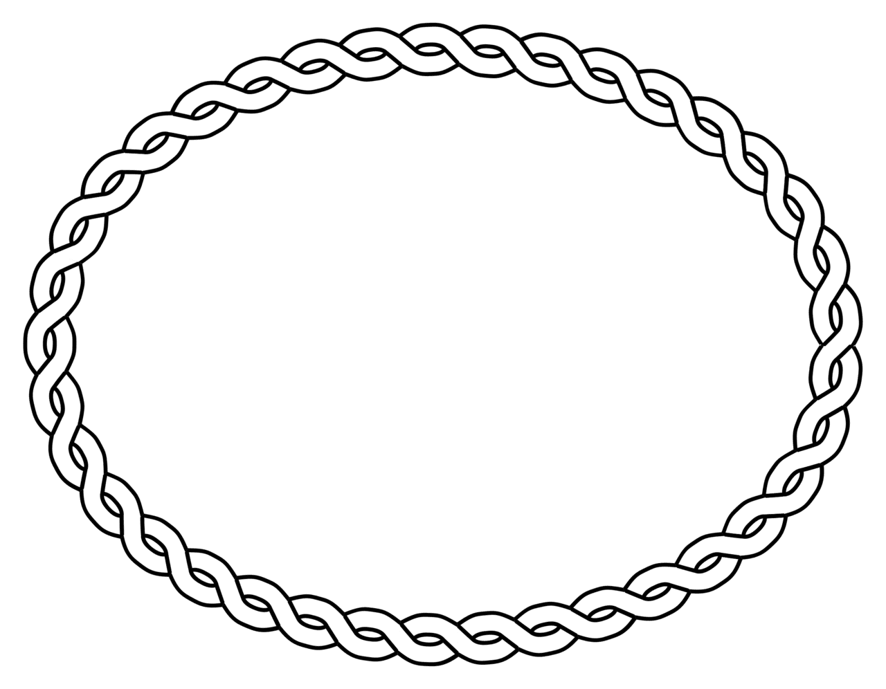 Chain rope border oval clipart vector