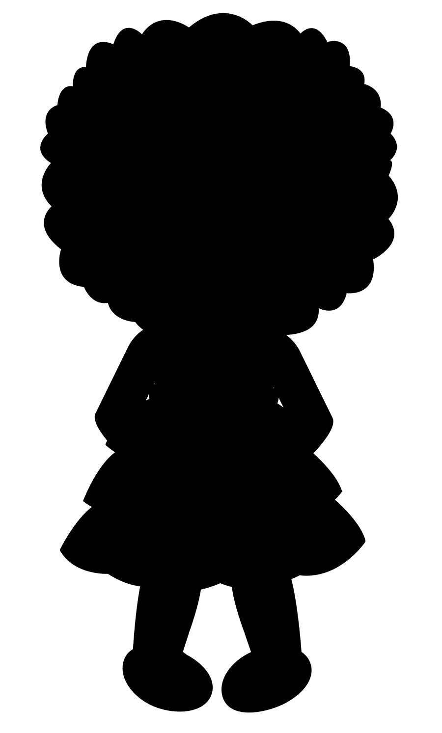 Hair little girl afro silhouette clipart logo