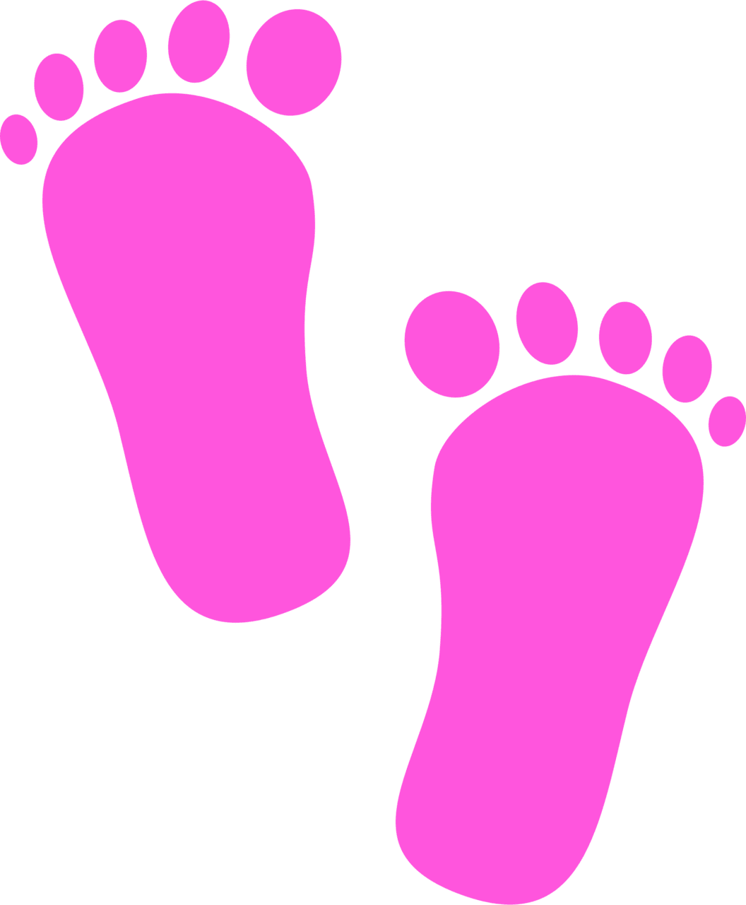 Pink baby footprint clipart foot prints clip art