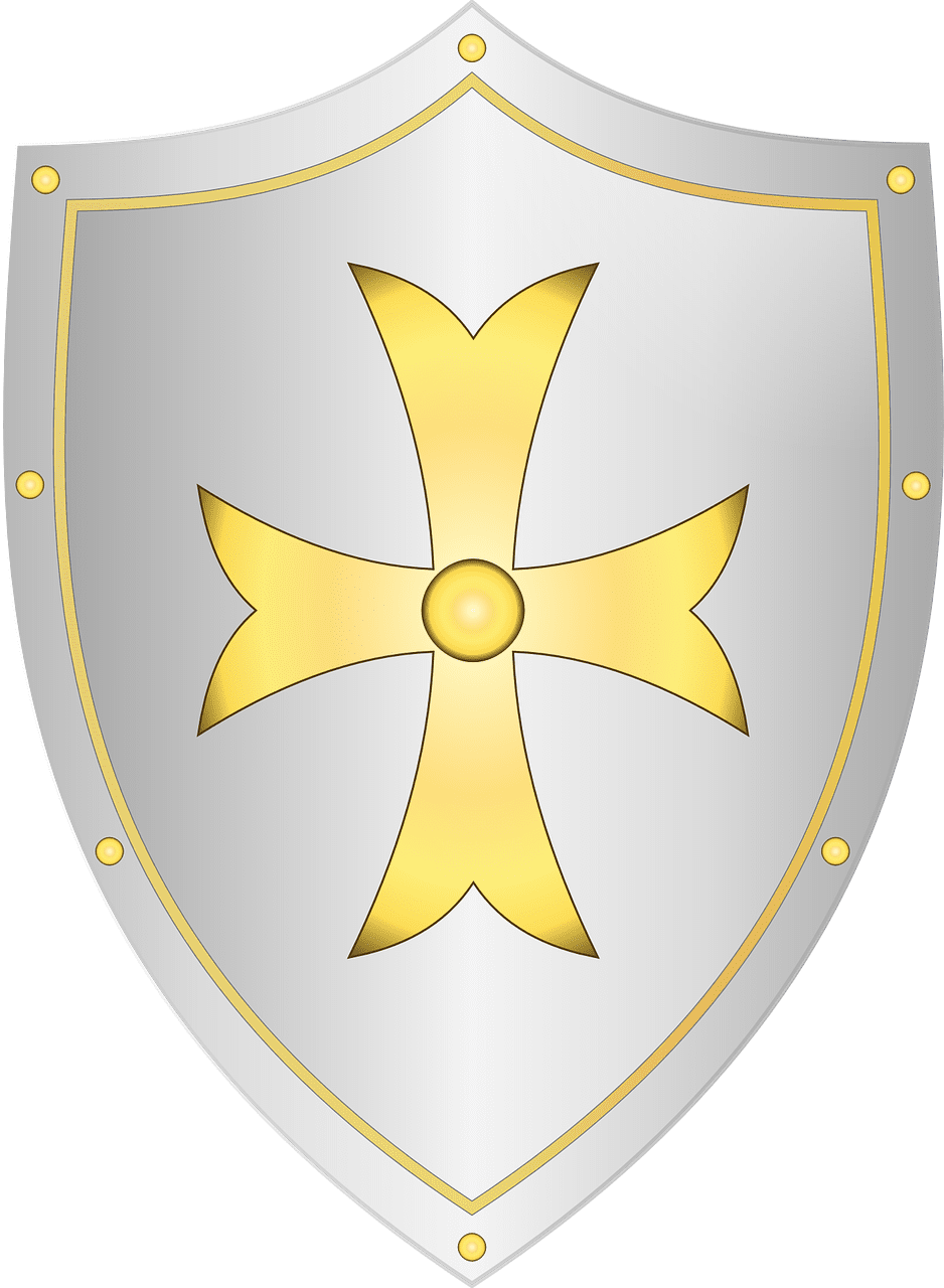 Shield medieval knight vector graphic clipart