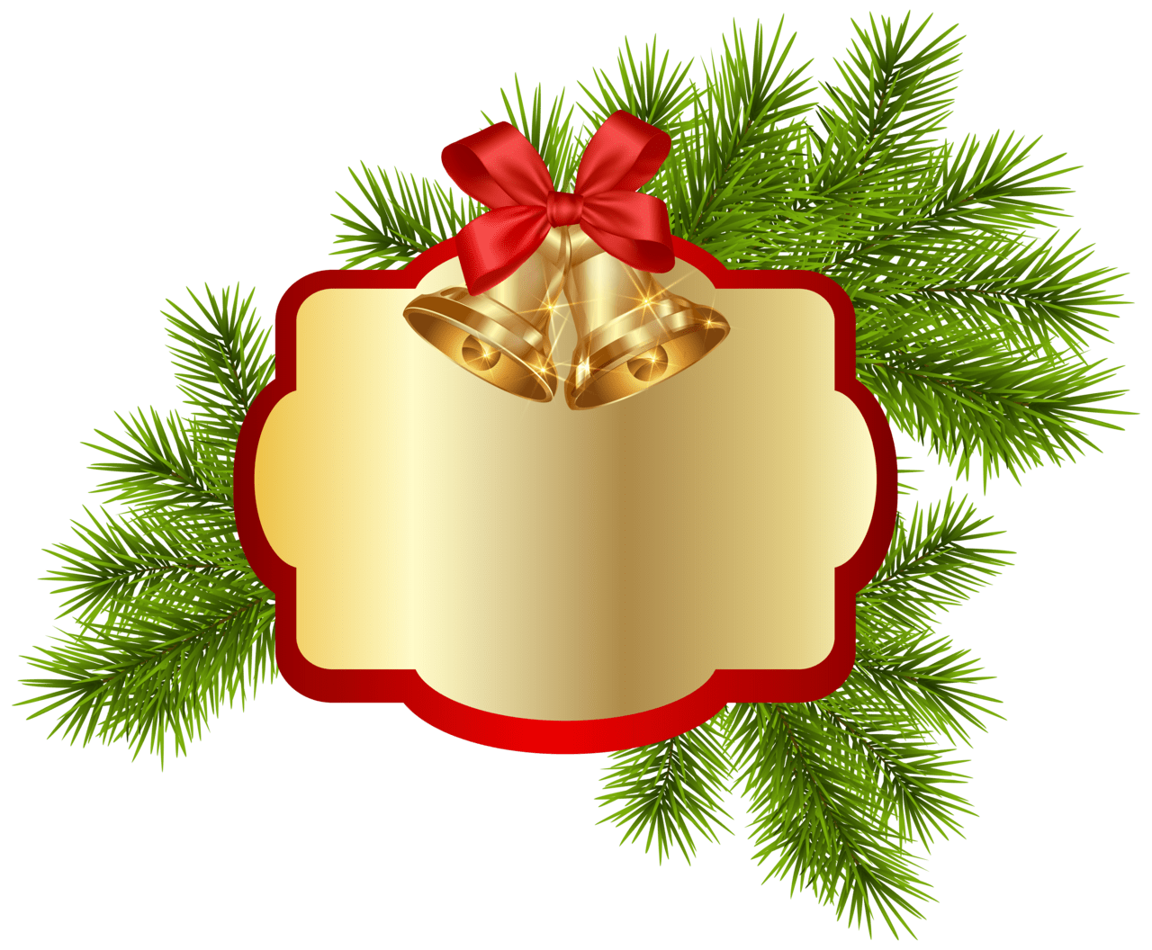 Christmas blank decor with bell clipart image