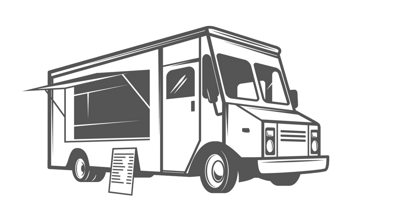 Food truck smoqe signals clipart clip art