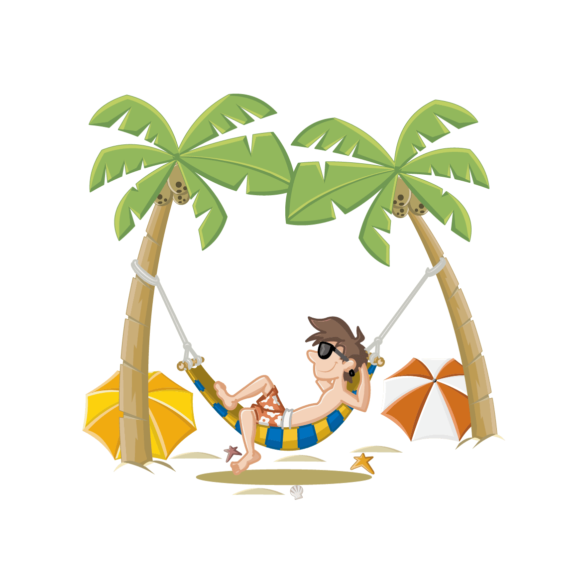 Beach cartoon vacation sun creative summer clipart clip art