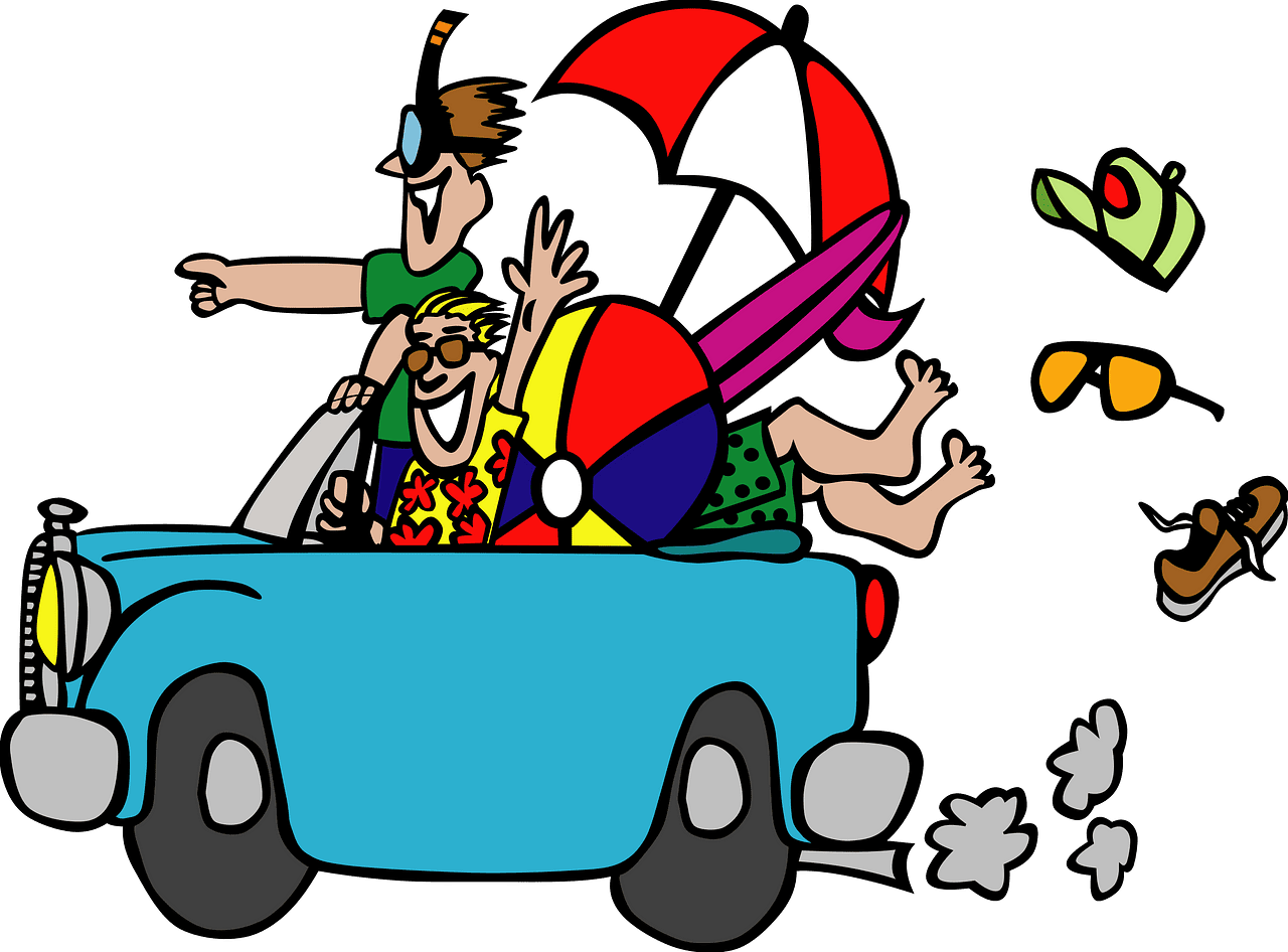 Vacation excited vector clipart images