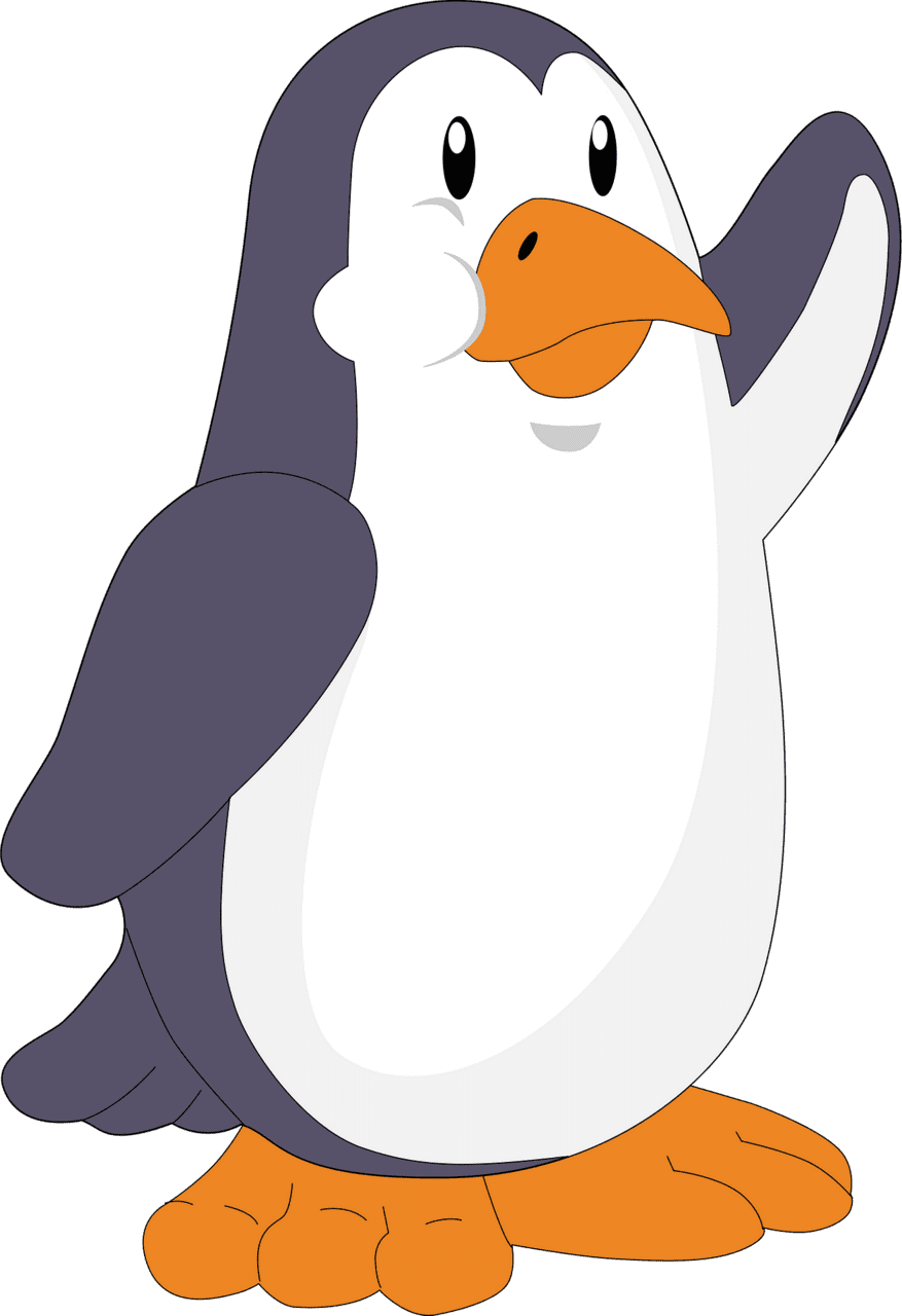 Tux waving vector clipart images