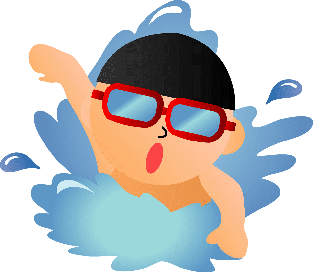 Boy is swim ming vector clipart images 2