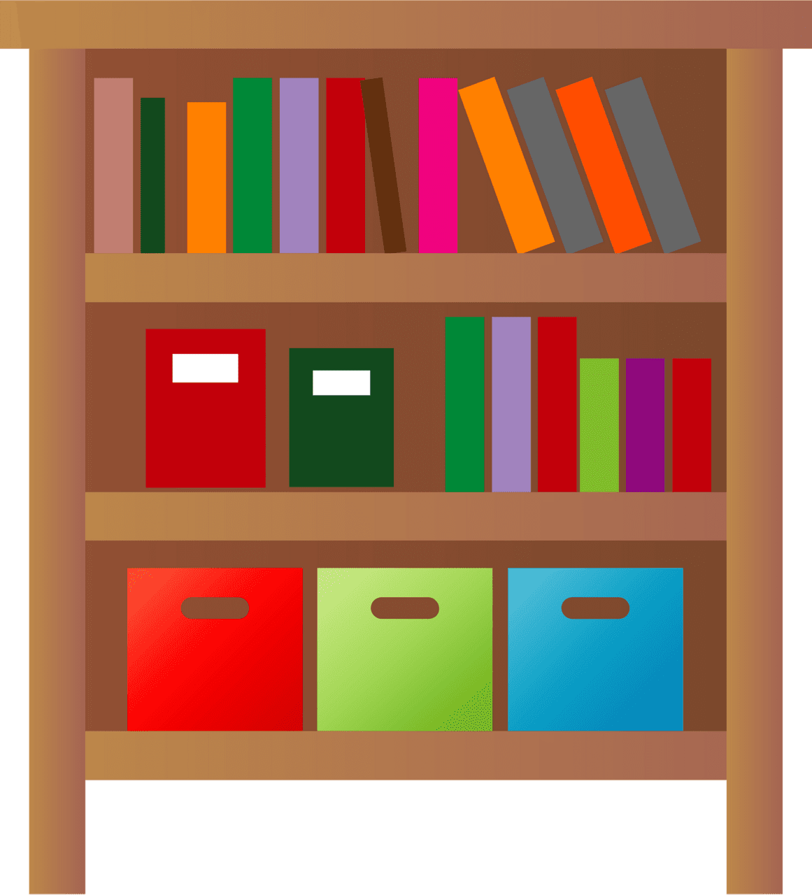 Bookshelf vector clipart images