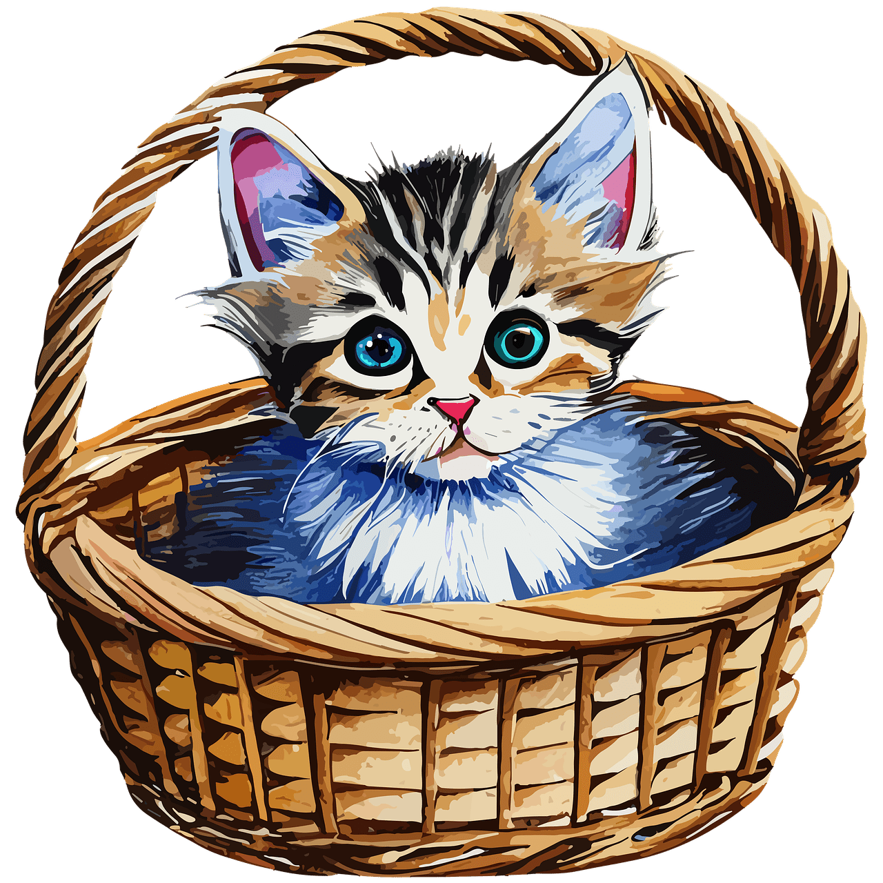 Cat basket pet ee image clipart